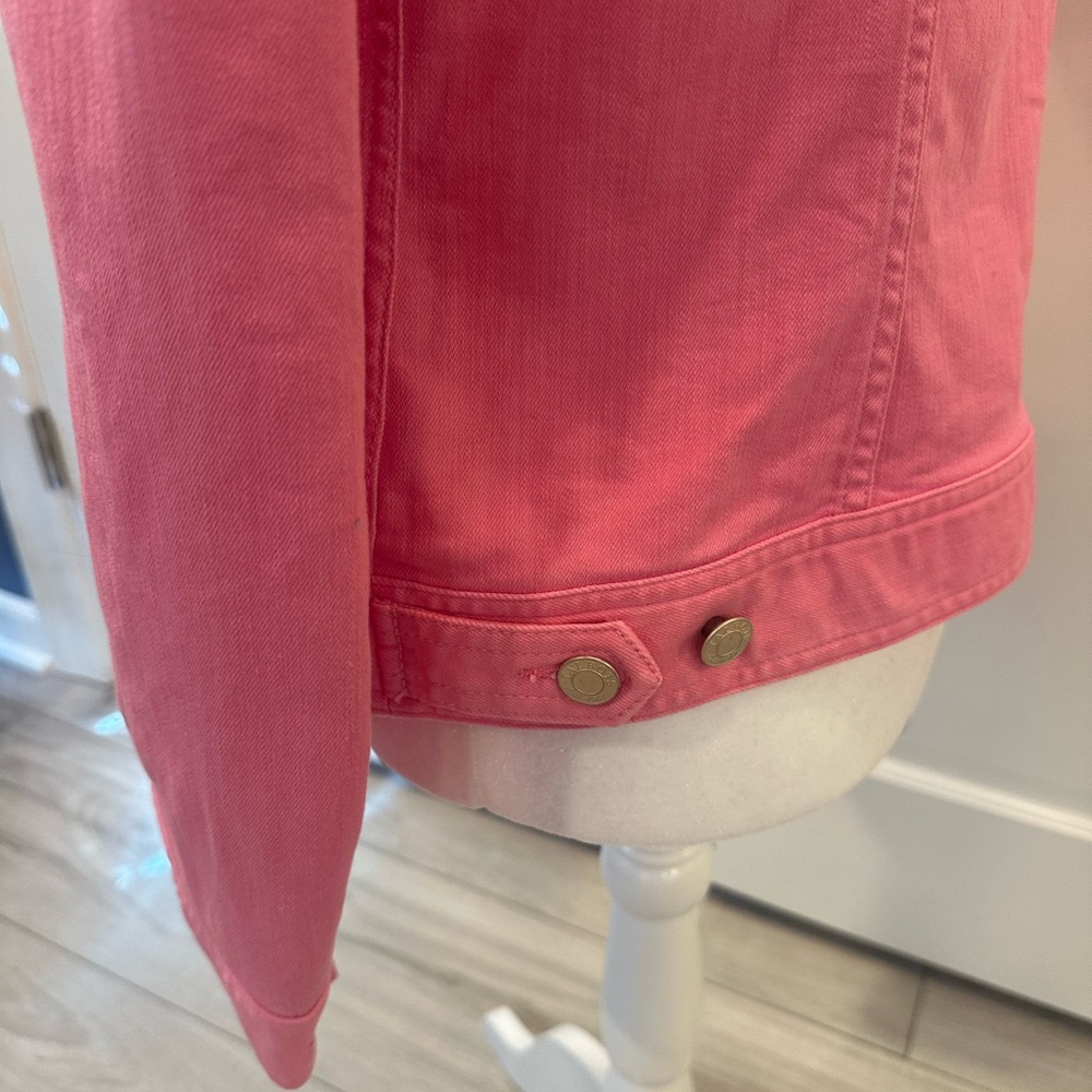 Talbots Pink Denim Jacket Sz L - Picture 10 of 16